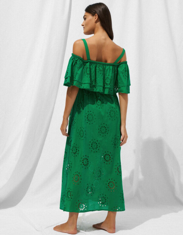 Watercult Riviera Notes Dress Green Flare back