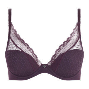 Chantelle Norah Chic Plunge Bra Aubergine close up