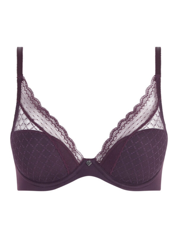 Chantelle Norah Chic Plunge Bra Aubergine close up