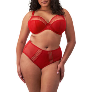 Elomi Matilda Plunge Bra Haute Red with brief