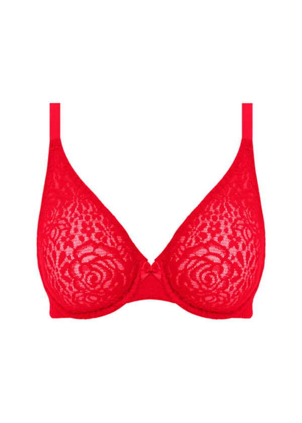 Wacoal Halo Lace Underwire Bra Equestrian Red close up