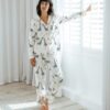 Chelsea Peers Cotton Giraffe Long Pyjamas Off White