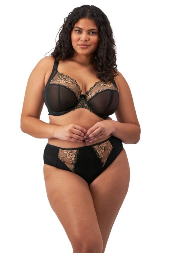 Elomi Teagan Plunge Bra Black Almond with brief