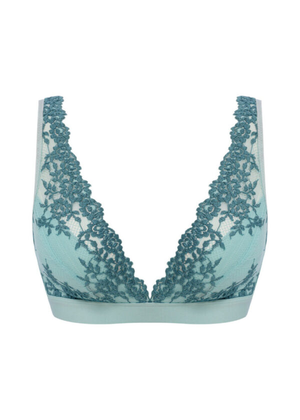 Wacoal Embrace Lace Bralette Eggshell Blue / Brittany Blue cutout