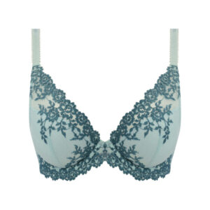 Wacoal Embrace Lace Plunge Bra Eggshell Blue / Brittany Blue cutout