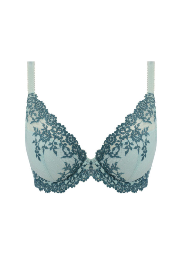 Wacoal Embrace Lace Plunge Bra Eggshell Blue / Brittany Blue cutout