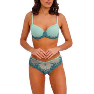 Wacoal Embrace Lace Tanga Eggshell Blue / Brittany Blue with bra