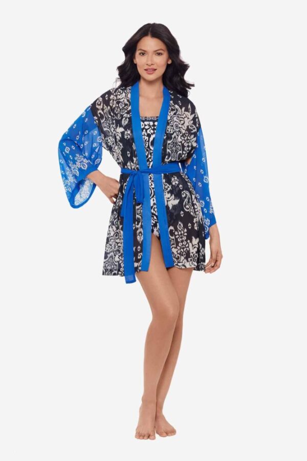 Miraclesuit Talavera Kimono Midnight Blue/White