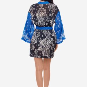 Miraclesuit Talavera Kimono Midnight Blue/White back