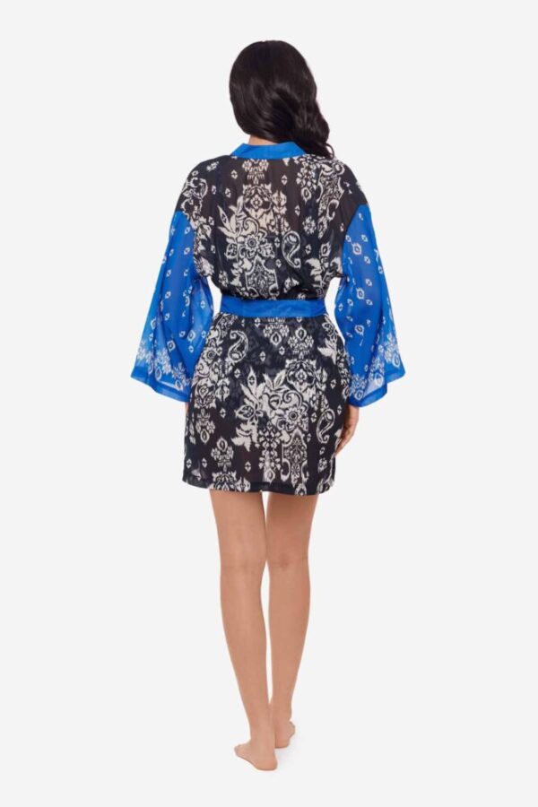 Miraclesuit Talavera Kimono Midnight Blue/White back