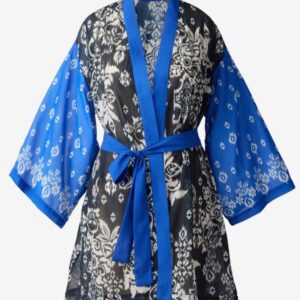 Miraclesuit Talavera Kimono Midnight Blue/White cutout