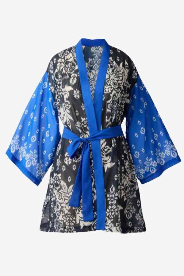 Miraclesuit Talavera Kimono Midnight Blue/White cutout