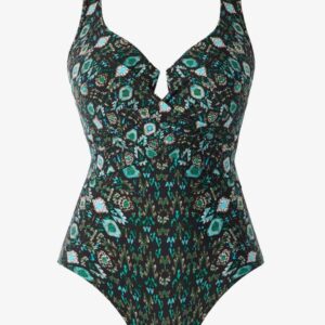 Miraclesuit Bijoux Crisscross Escape Swimsuit Black Multi cutout