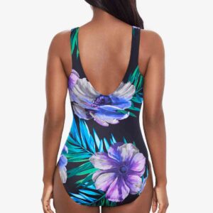 Miraclesuit Flora Aura It's A Wrap Swimsuit Black Multi back