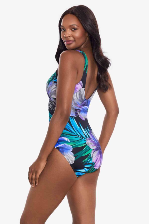 Miraclesuit Flora Aura It's A Wrap Swimsuit Black Multi side