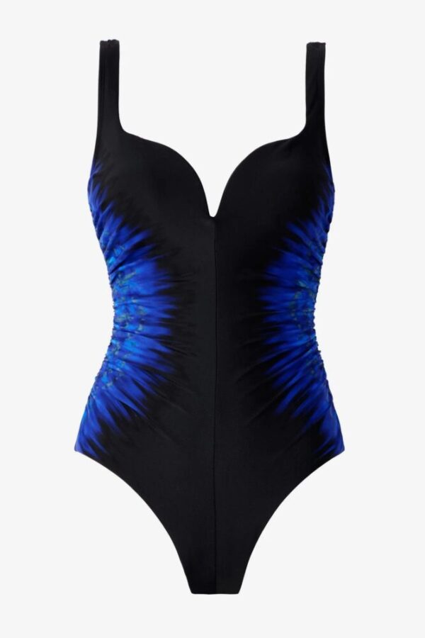 Miraclesuit Paka Mayan Temptress Swimsuit Black/Blue cutout