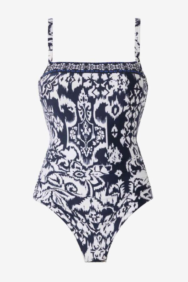 Miraclesuit Talavera Kara Swimsuit Midnight Blue/White close up