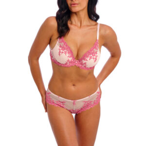 Wacoal Embrace Lace Plunge Bra Ballet Slipper / Chateau Rose with tanga