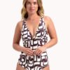 buy the Cyell Eternal V-Neck Swimsuit Brown/Cream