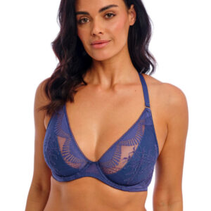 buy the Wacoal Sensu Lace Plunge Bra Dark Azure