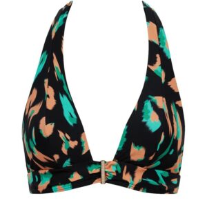 cutout of the Aubade Green Panther triangle bikini top