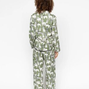 Back view of Cyberjammies Nancy Green Dog Pyjamas showing relaxed fit and playful design