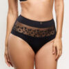 Empreinte Tess Panty in Black – front view with elegant floral embroidery