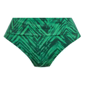 cutout of fold-down bikini brief in tropical emerald print