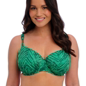 Front view of Fantasie Emerald bikini with gathered full cup top