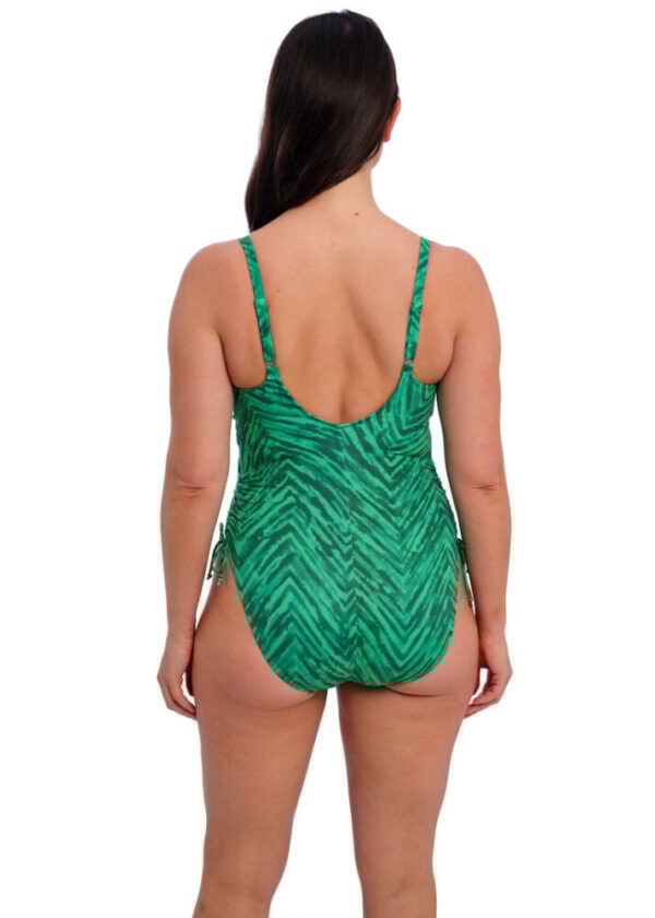 Back view of Fantasie Punta Mita Plunge Swimsuit with adjustable straps