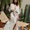 Model wearing Guilty Beach Neutral Sands Dress