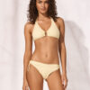 Watercult Tidal Radiance Bikini Set in Celestial Yellow – front view with triangle halter top and tie-side briefs